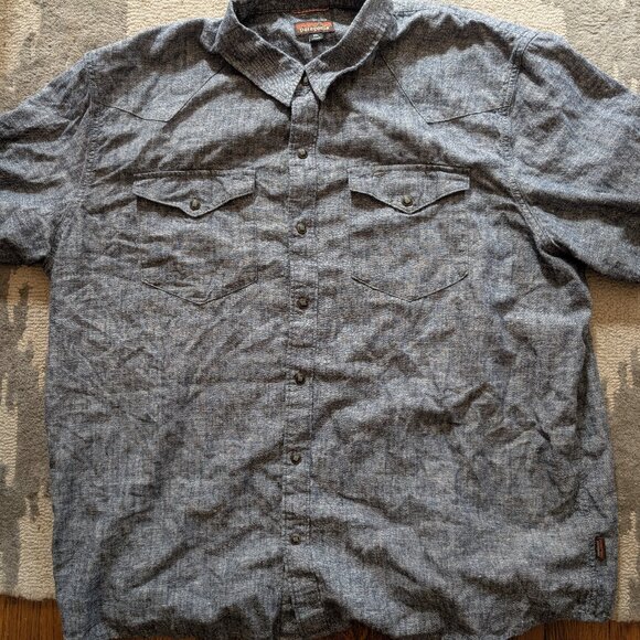 Patagonia Navy Western Snap Work Shirt 2XL - Picture 1 of 5
